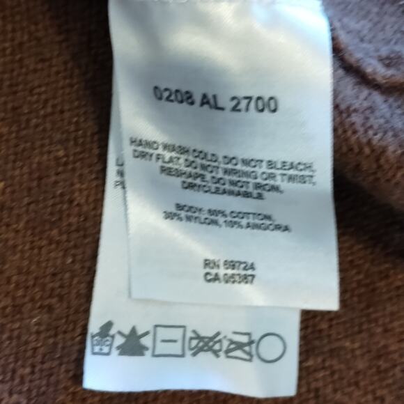 Columbia Cotton & Angora Brown Pullover Button Detail Athleisure Knit Sweater XL - Picture 11 of 14